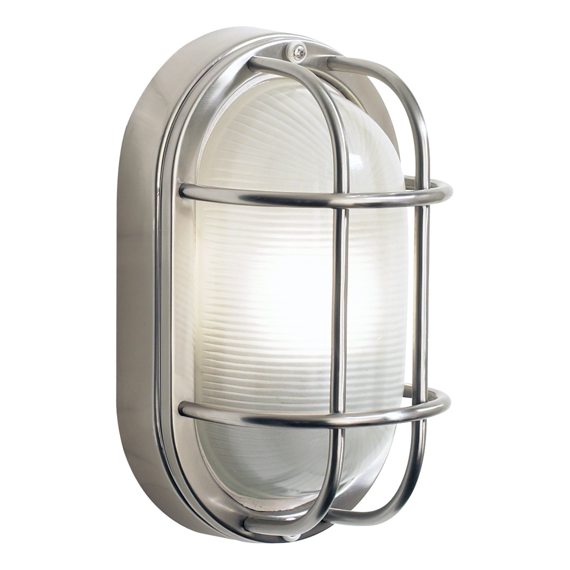 dar lighting Salcombe Oval Outdoor Wall Light Stainless Steel Glass IP44 SAL5244