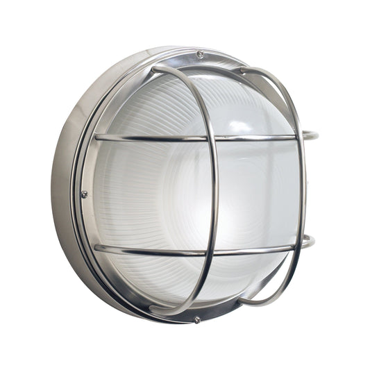 dar lighting Salcombe Round Outdoor Wall Light Stainless Steel Glass IP44 SAL5044