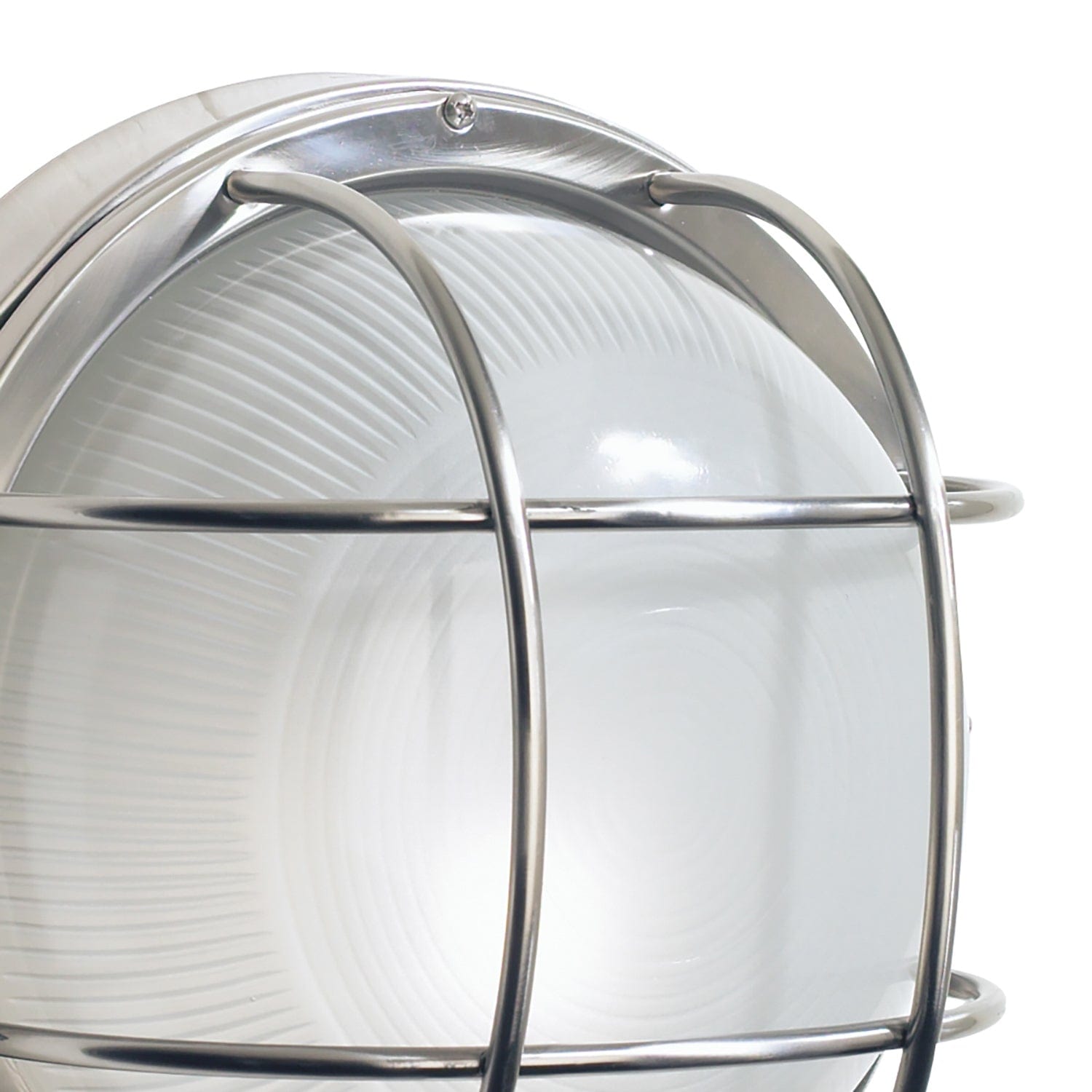 dar lighting Salcombe Round Outdoor Wall Light Stainless Steel Glass IP44 SAL5044