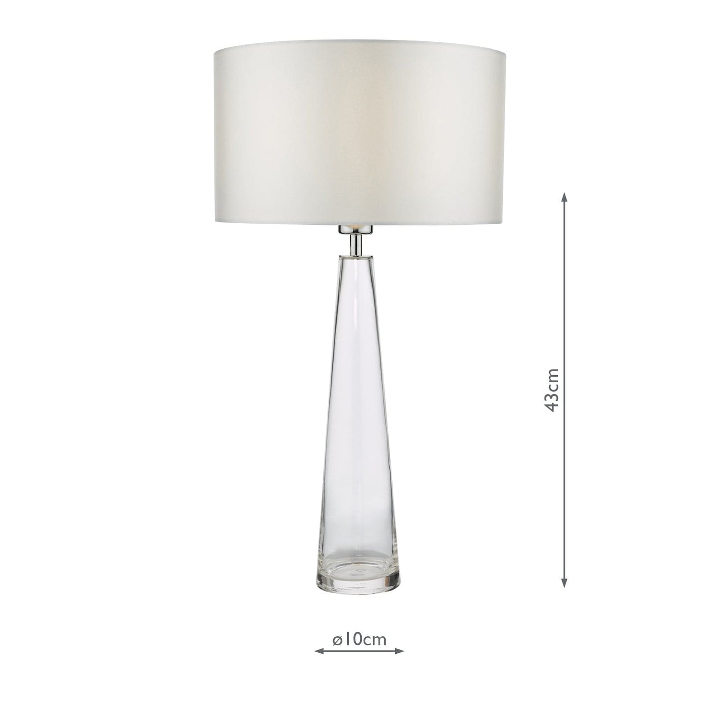 dar lighting Samara Table Lamp Clear Glass Base Only SAM4208