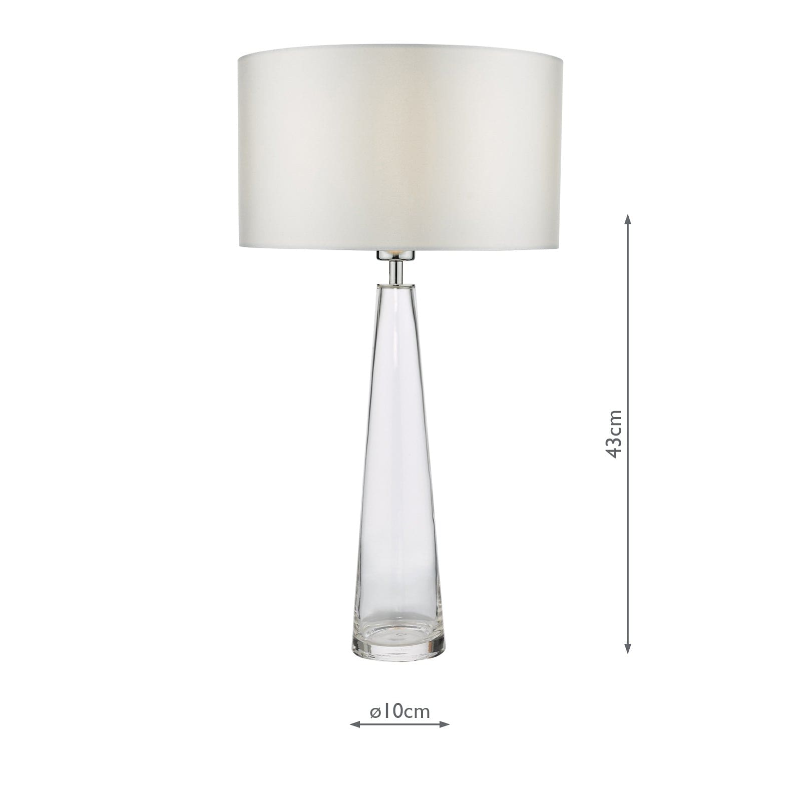 dar lighting Samara Table Lamp Clear Glass Base Only SAM4208