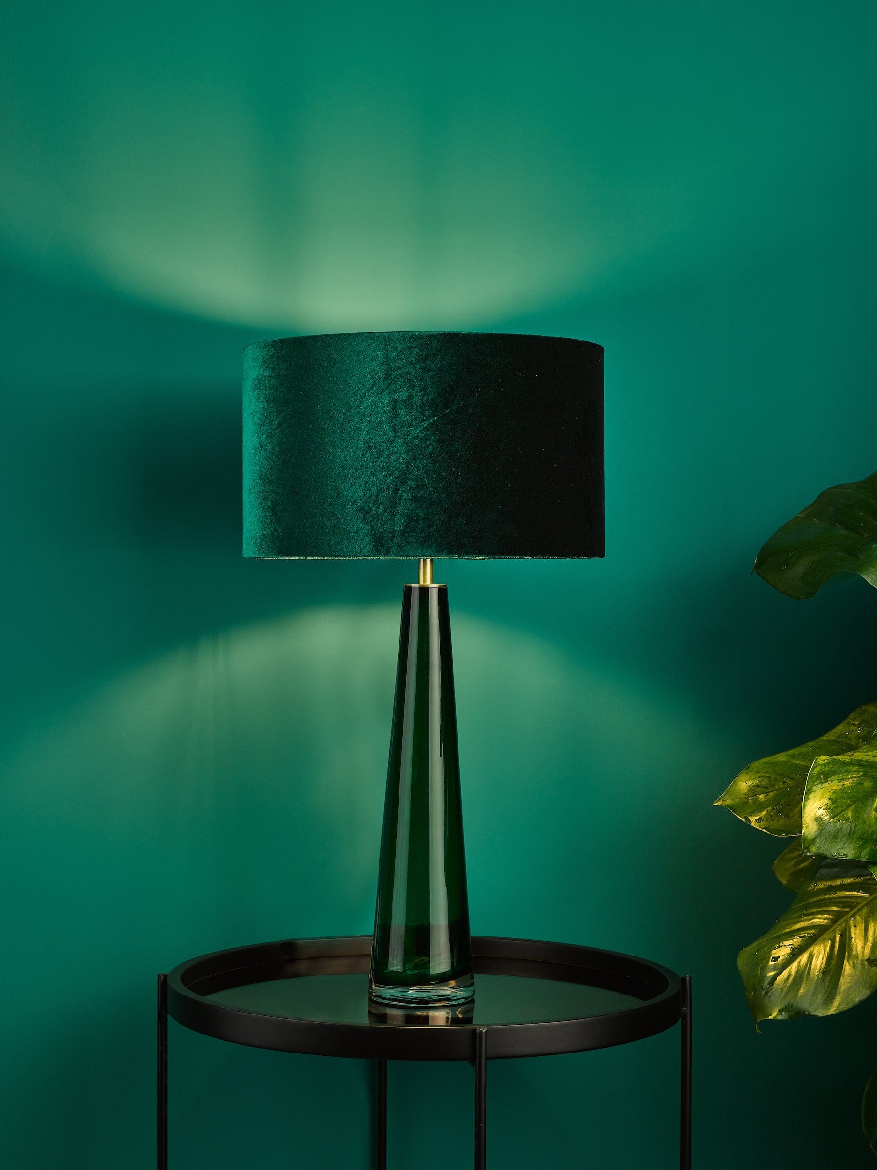 dar lighting Samara Table Lamp Green Glass Base Only SAM4224