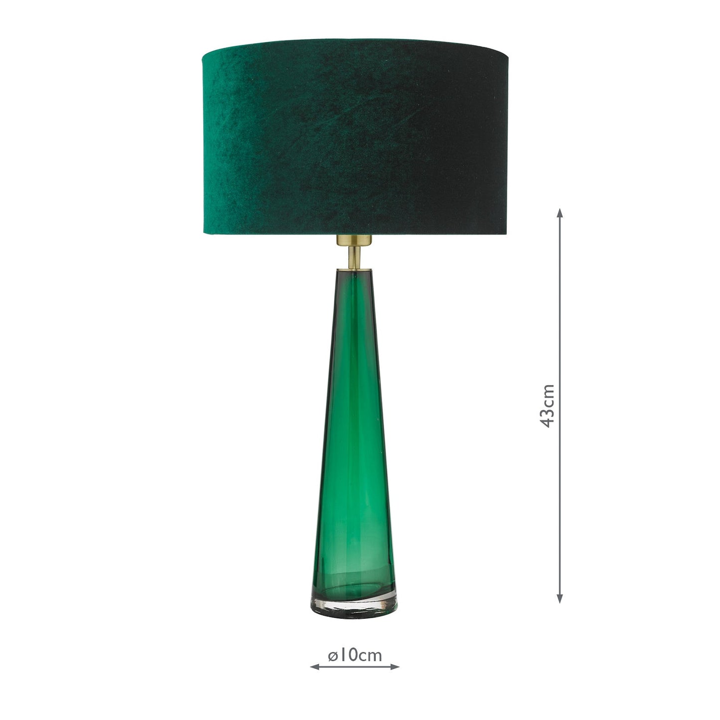 dar lighting Samara Table Lamp Green Glass Base Only SAM4224