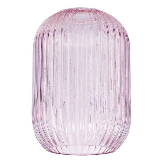 dar lighting Sawyer Easy Fit Shade Pink Ribbed Glass SAW6503