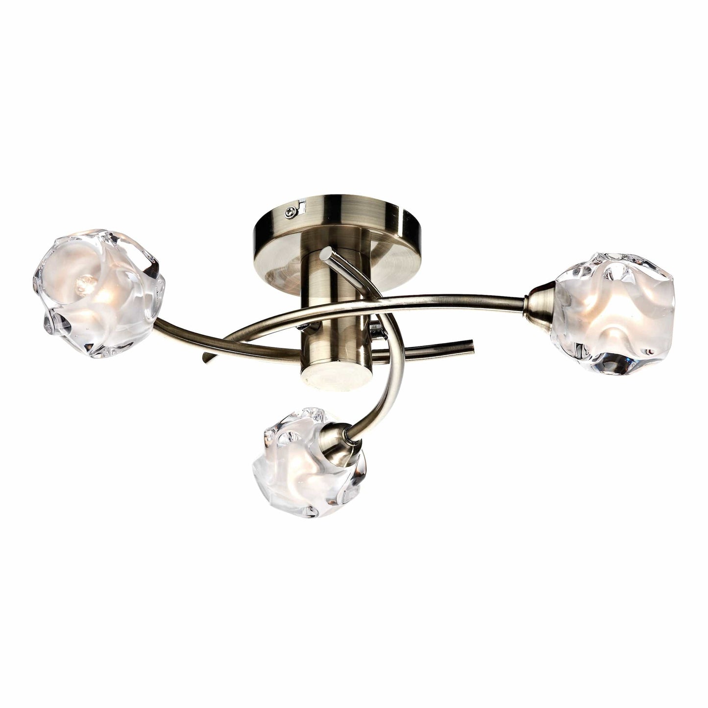 dar lighting Seattle 3 Light Semi Flush Antique Brass SEA5375