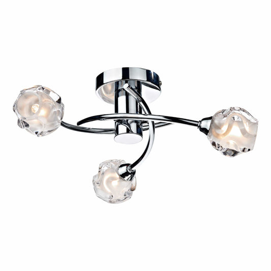 dar lighting Seattle 3 Light Semi Flush Polished Chrome SEA5350