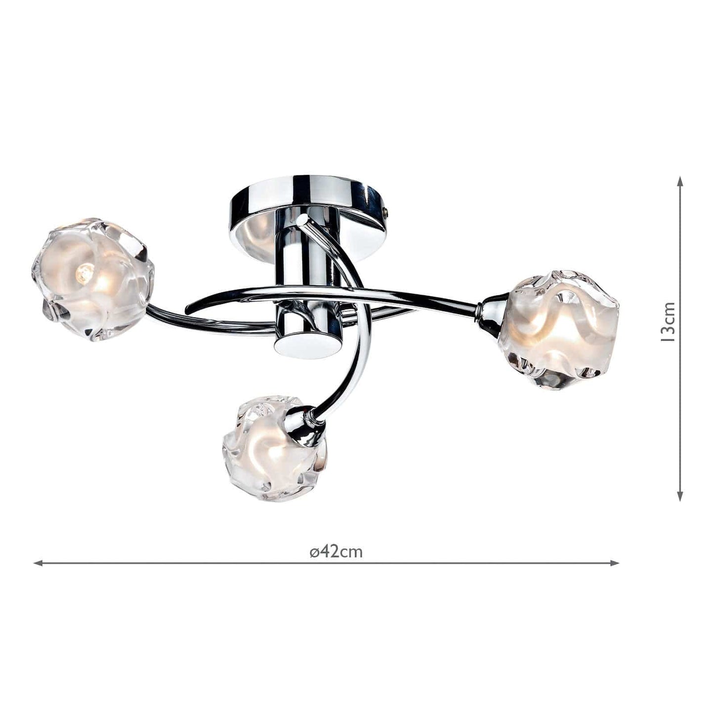 dar lighting Seattle 3 Light Semi Flush Polished Chrome SEA5350