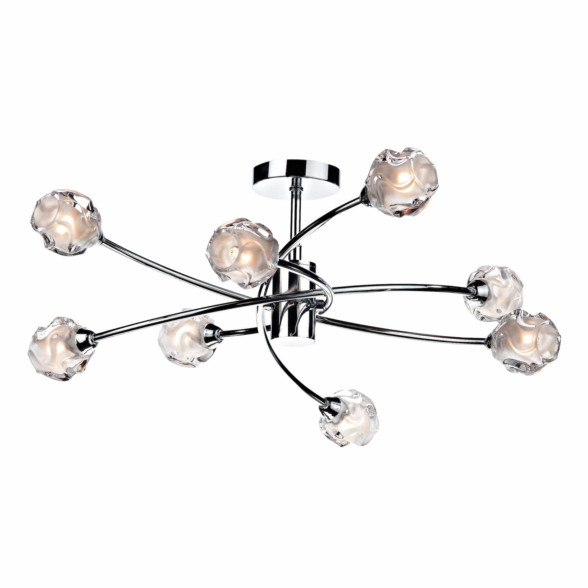 dar lighting Seattle 8 Light Semi Flush Polished Chrome SEA0850