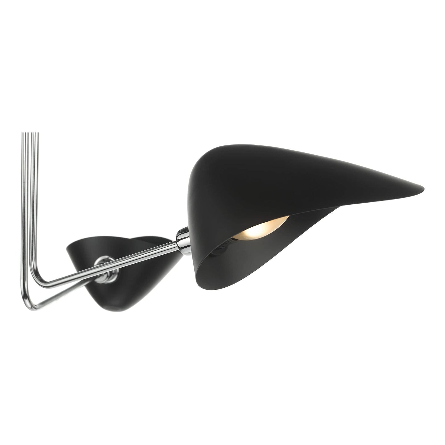 dar lighting Sebastian 3 Light Semi Flush Matt Black Polished Chrome SEB0322