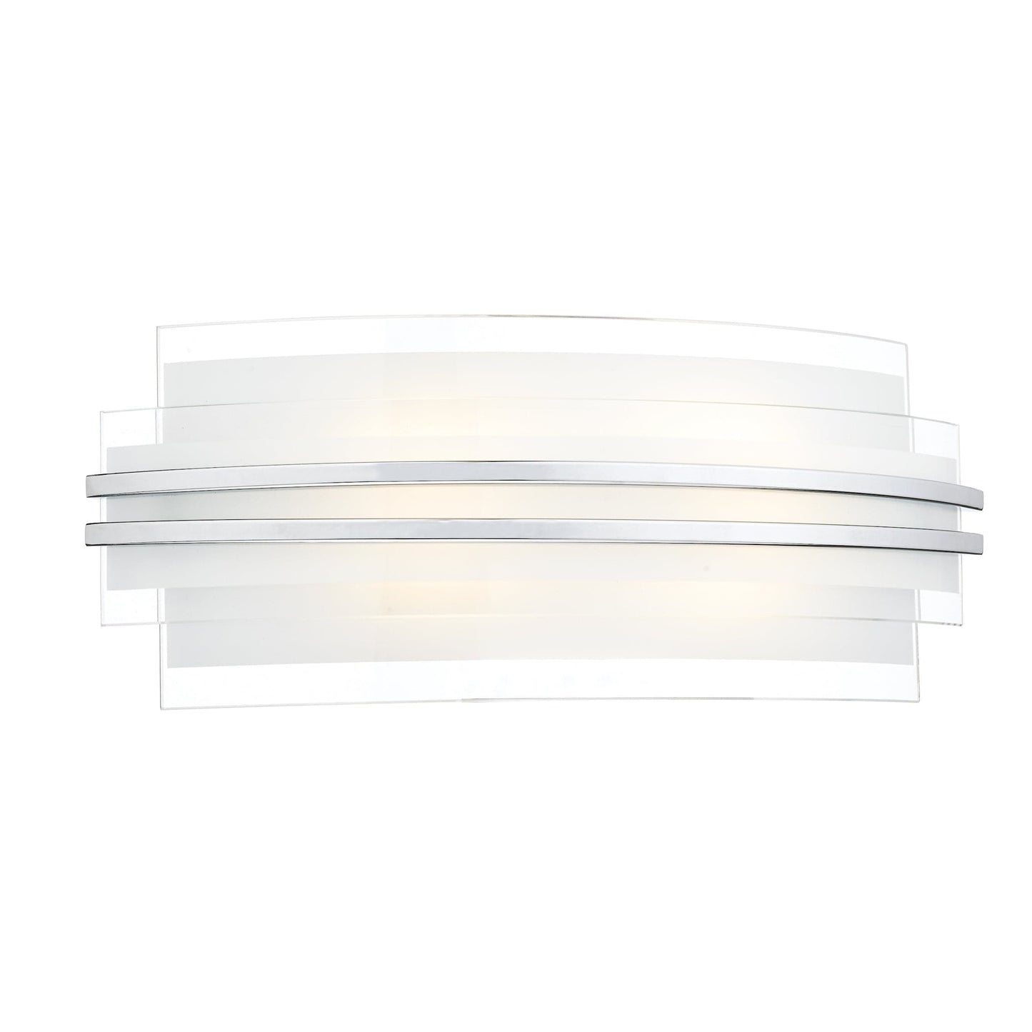 dar lighting Sector Large Wall Light Frosted Glass Polished Chrome LED SEC372