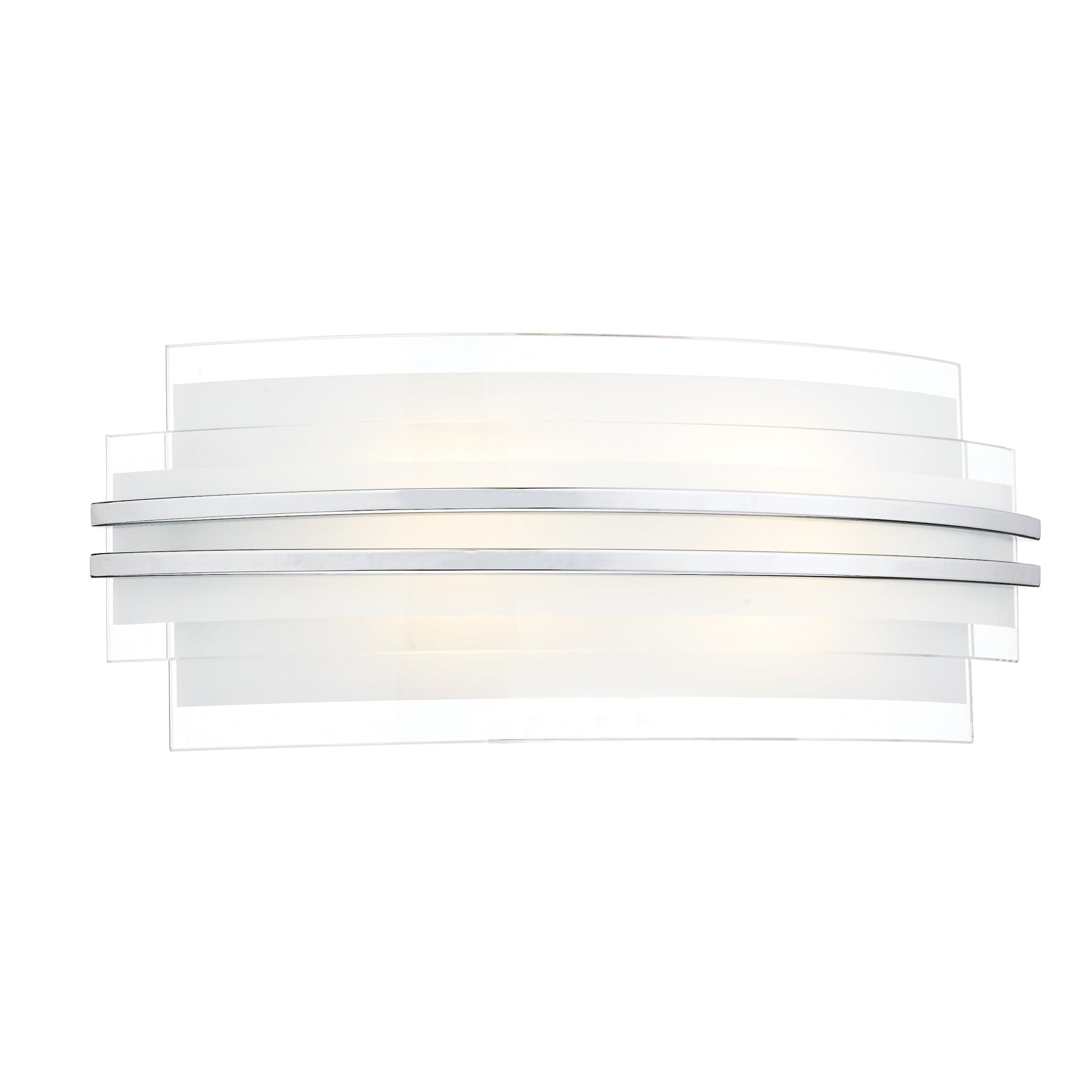 dar lighting Sector Large Wall Light Frosted Glass Polished Chrome LED SEC372