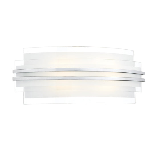 dar lighting Sector Large Wall Light Frosted Glass Polished Chrome LED SEC372