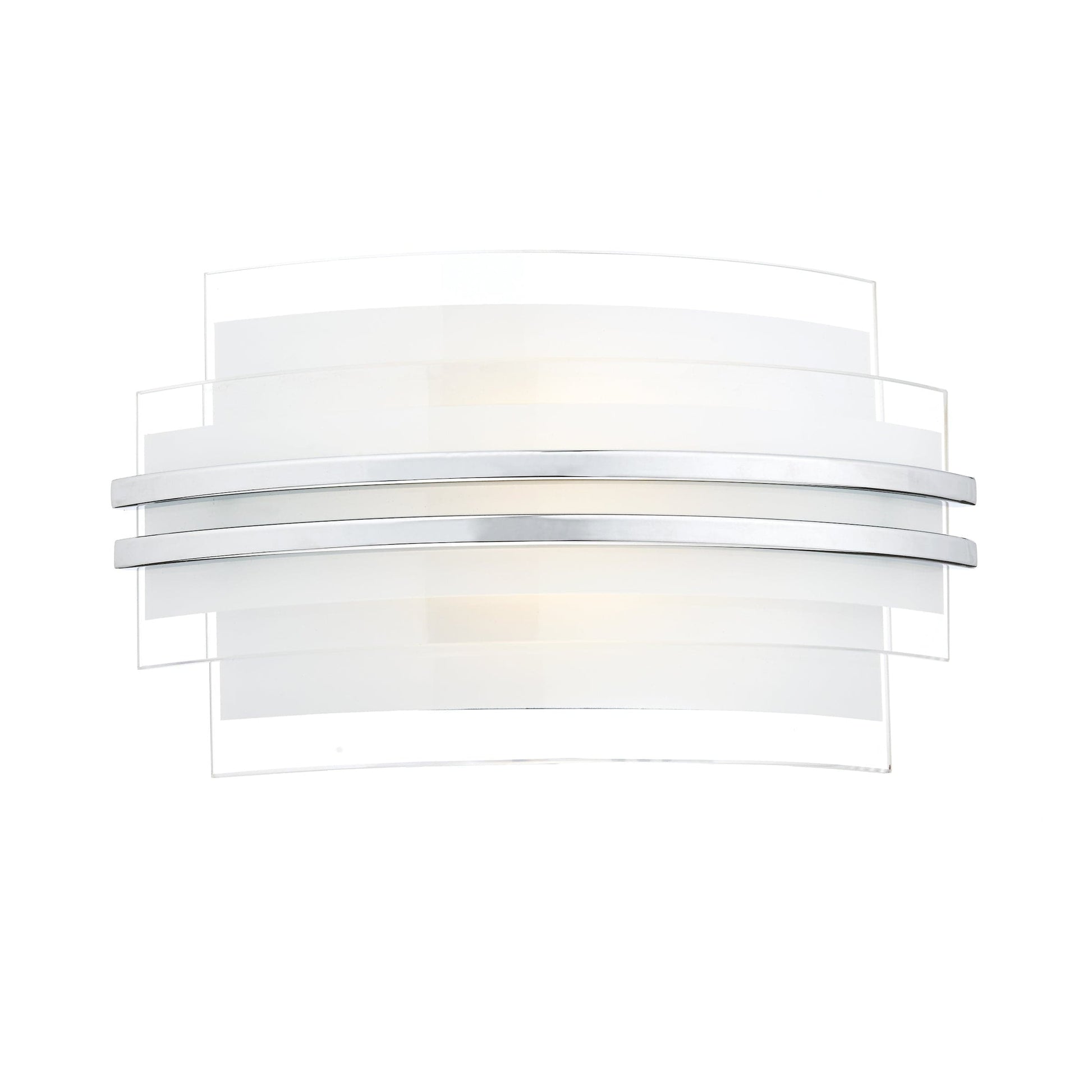 dar lighting Sector Small Wall Light Frosted Glass Polished Chrome LED SEC072