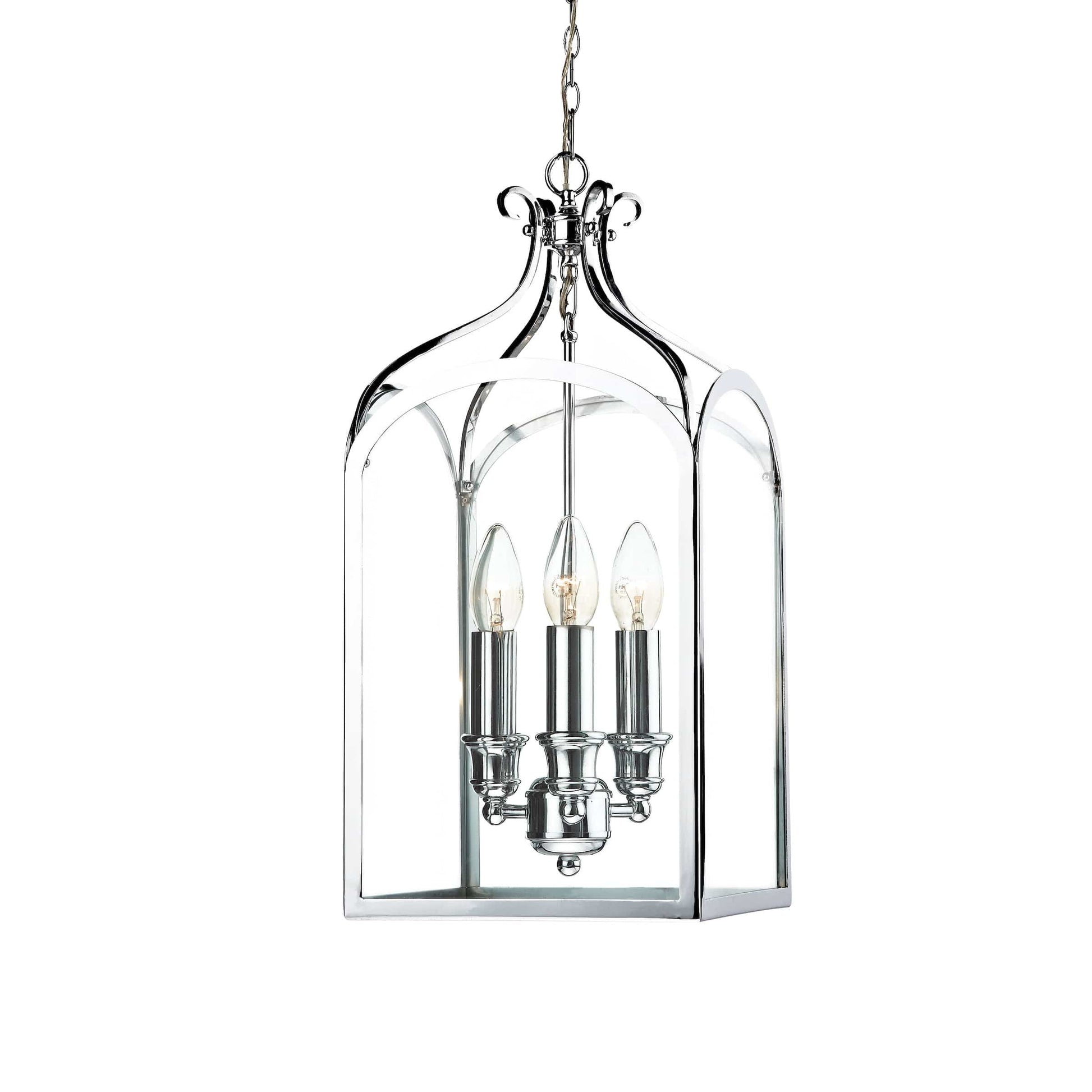 dar lighting Senator 3 Light Pendant Polished Chrome SEN0350