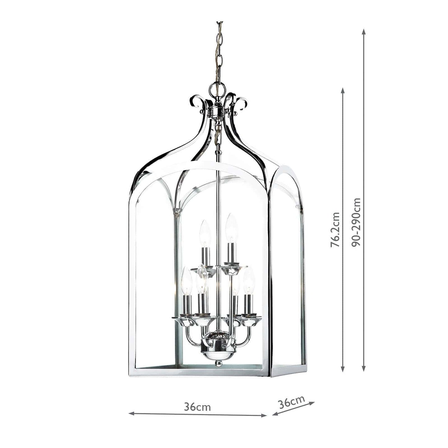 dar lighting Senator 6 Light Pendant Polished Chrome SEN0650