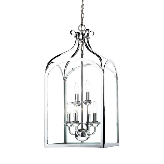 dar lighting Senator 6 Light Pendant Polished Chrome SEN0650