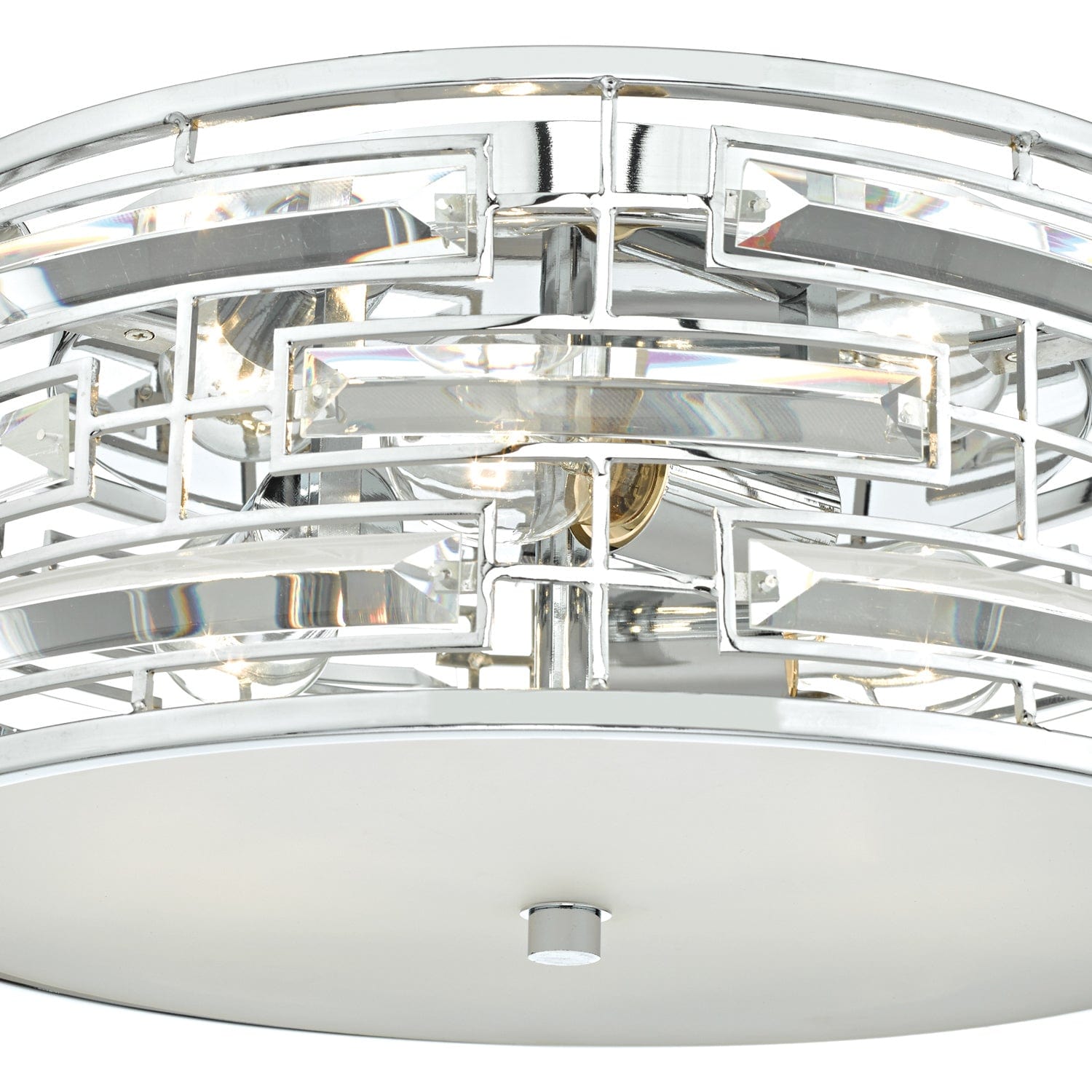 dar lighting Seville 3 Light Flush Polished Chrome Crystal With Diffuser SEV5250