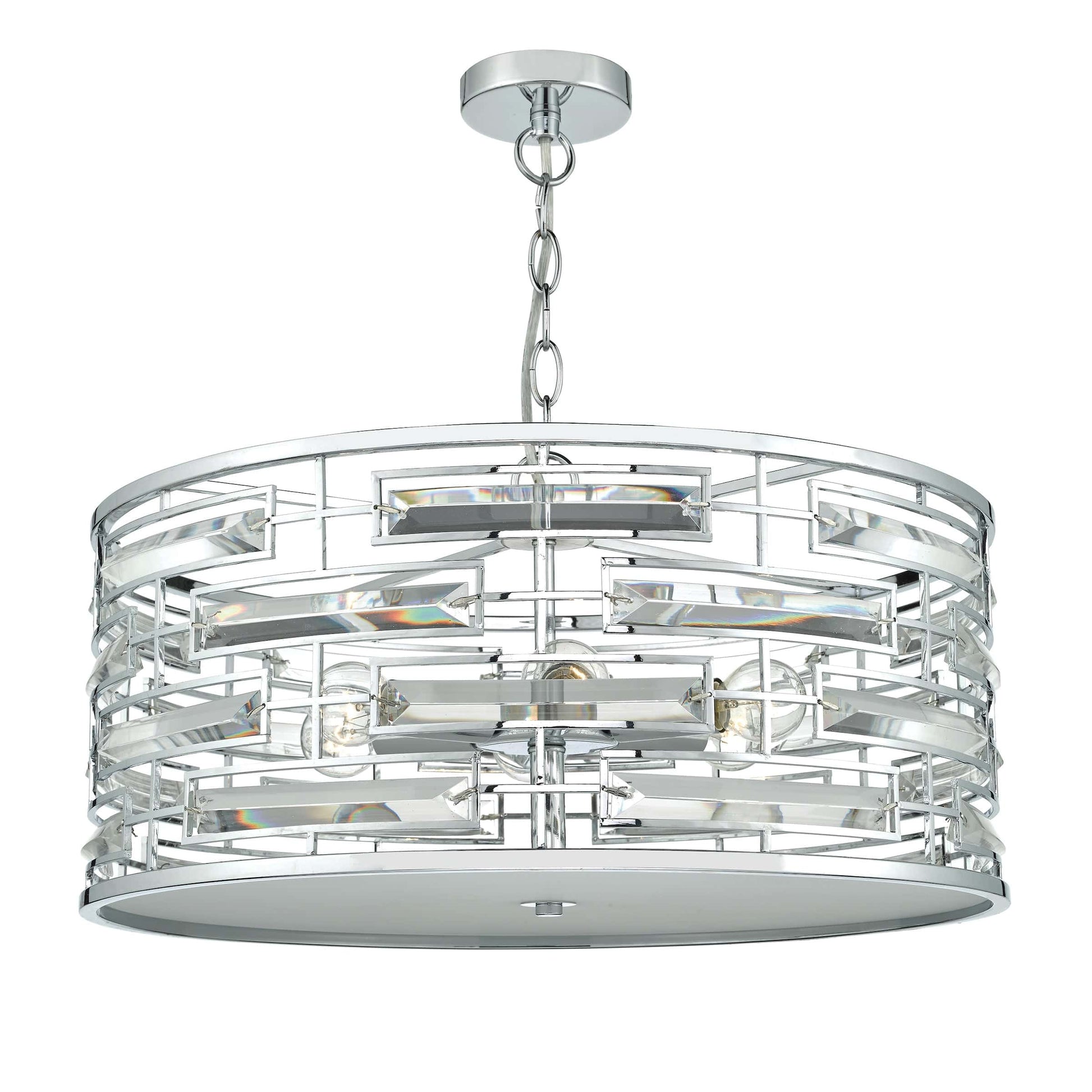 dar lighting Seville 6 Light Pendant K9 Crystal Polished Chrome SEV0650