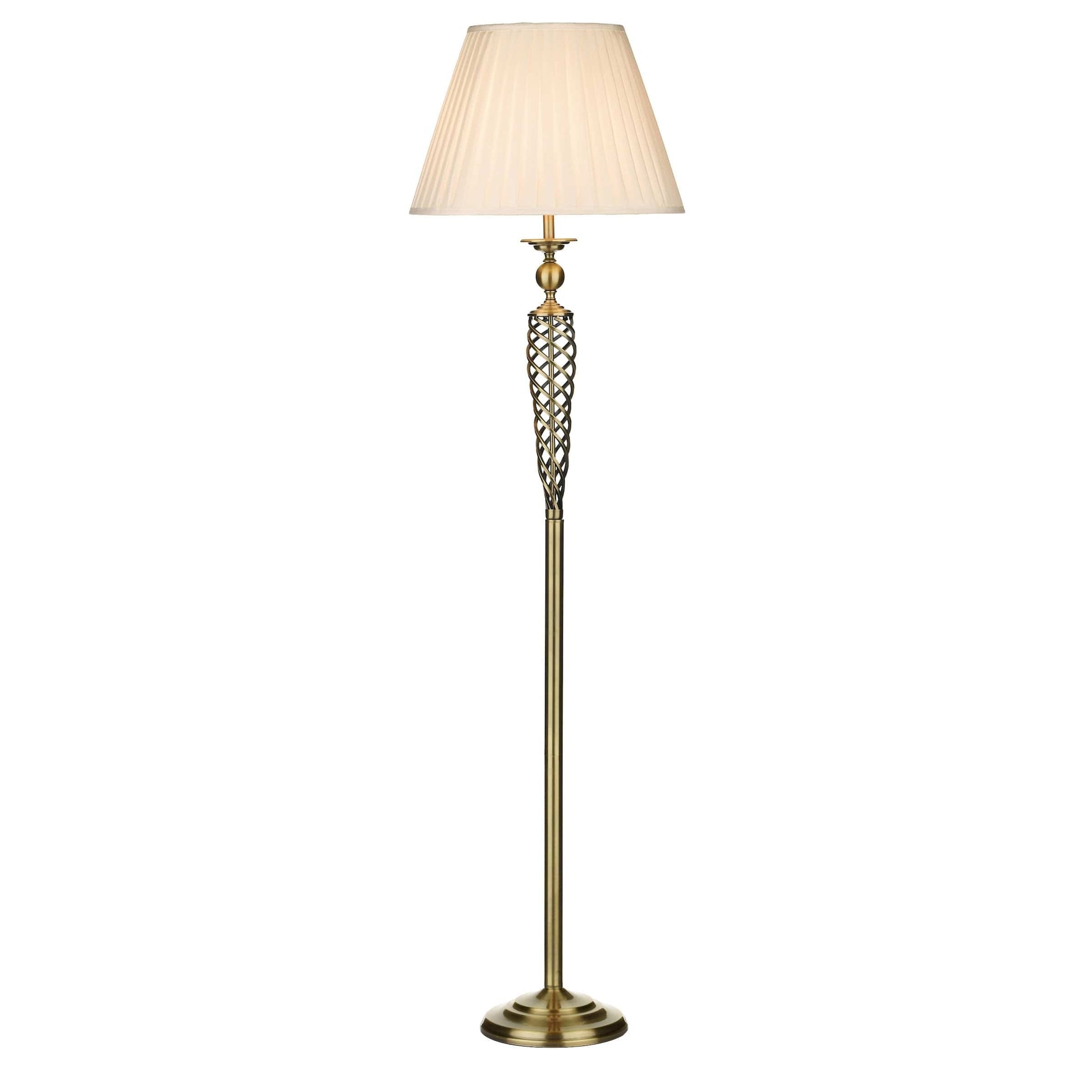 dar lighting Siam Floor Lamp Antique Brass With Shade (Multipack) SIA4975
