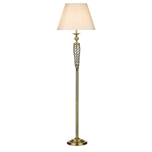 dar lighting Siam Floor Lamp Antique Brass With Shade (Multipack) SIA4975