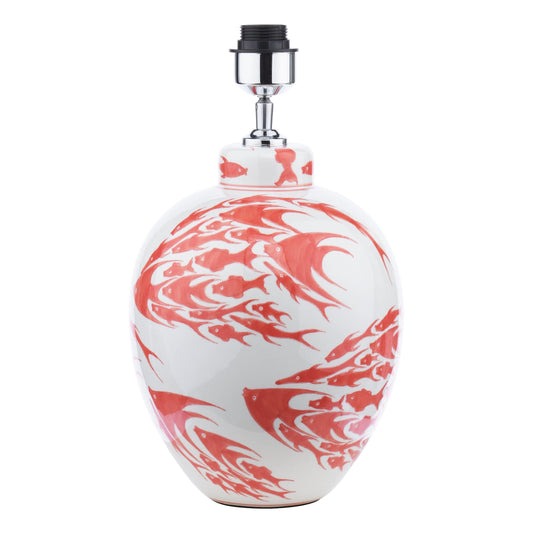 dar lighting Simone Ceramic Table Lamp Coral & White Fish Pattern Base Only SIM4203