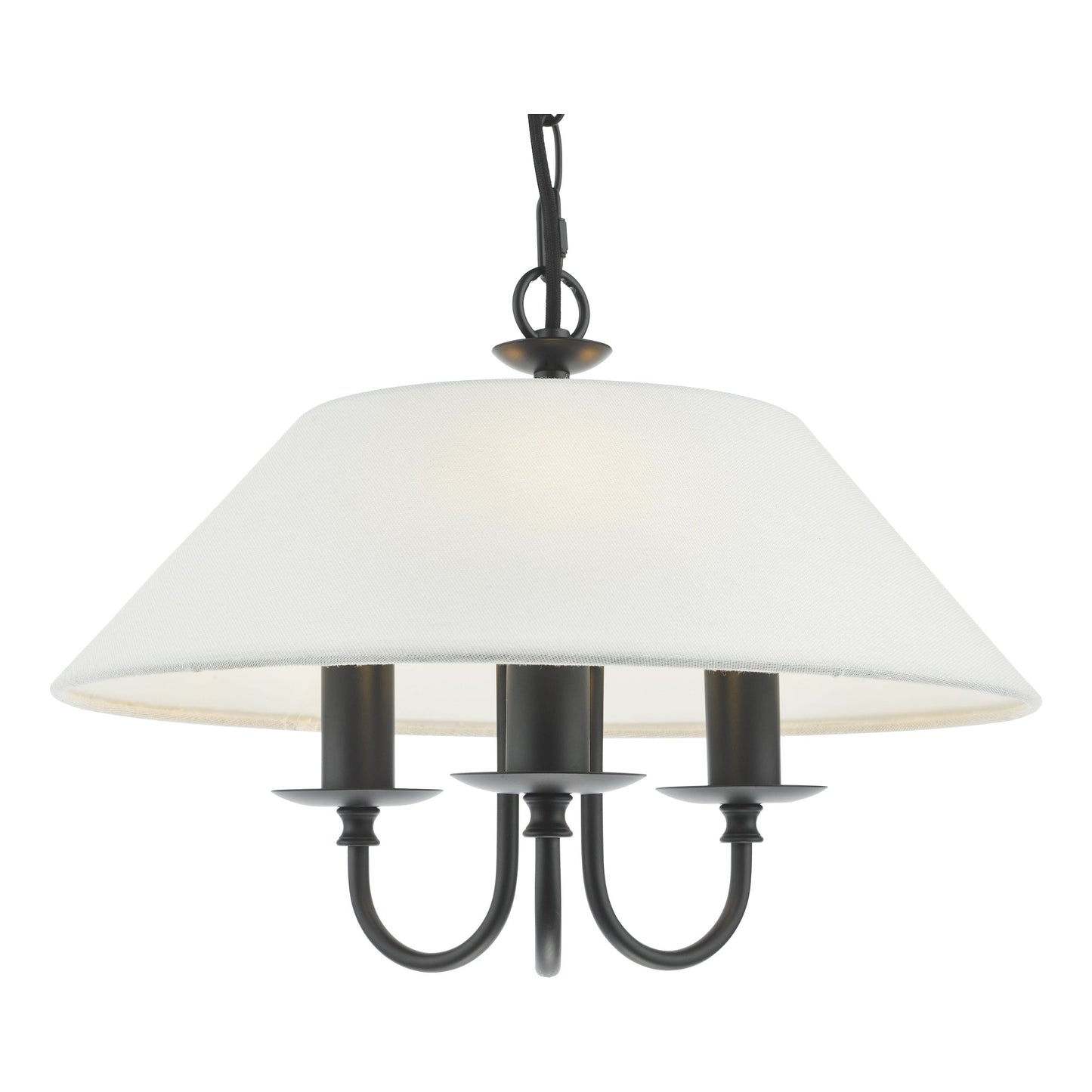 dar lighting Sivan 3 Light Pendant Matt Black With Shade SIV0322