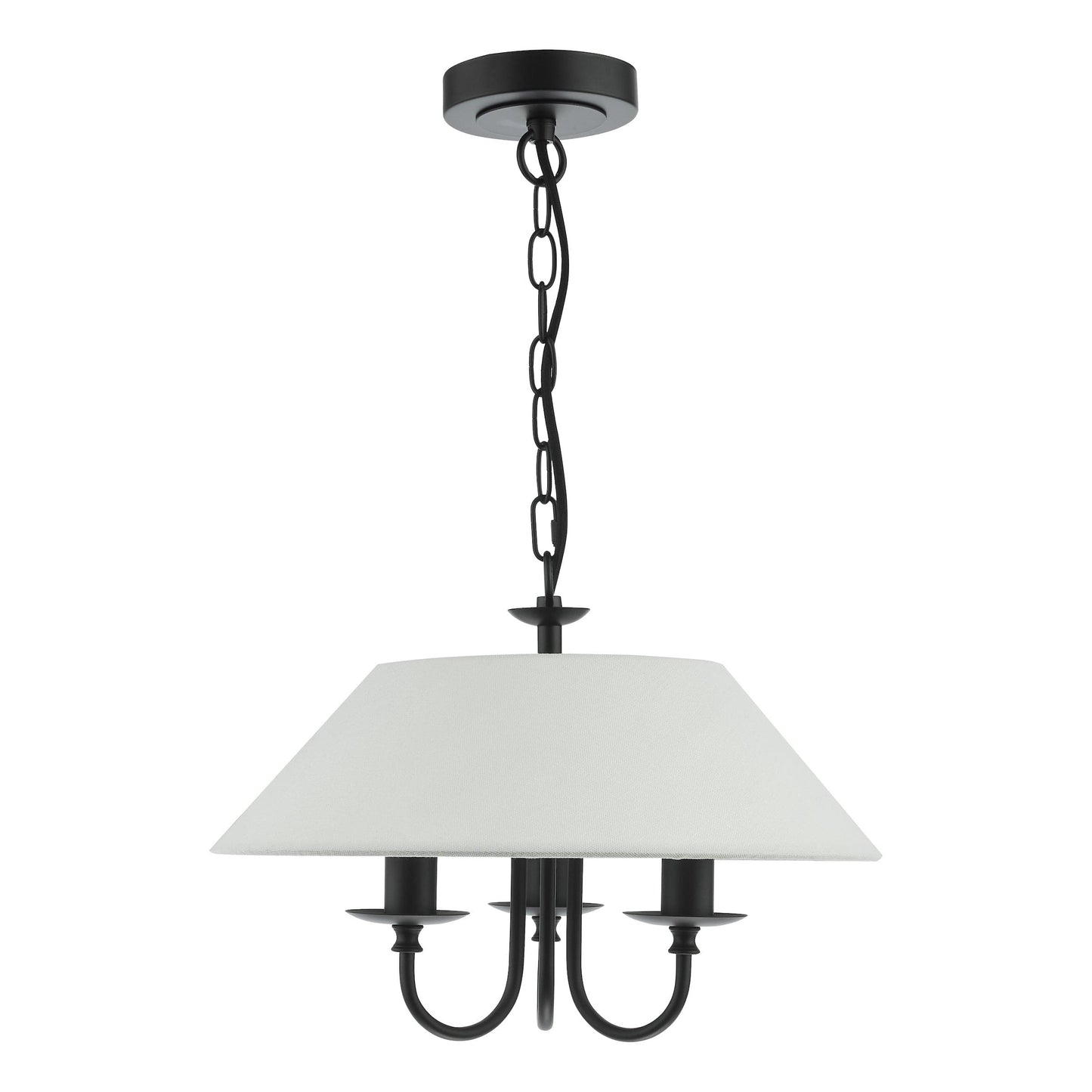 dar lighting Sivan 3 Light Pendant Matt Black With Shade SIV0322