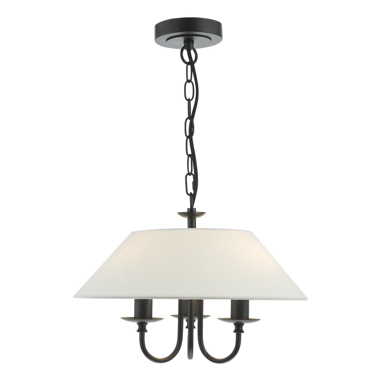 dar lighting Sivan 3 Light Pendant Matt Black With Shade SIV0322