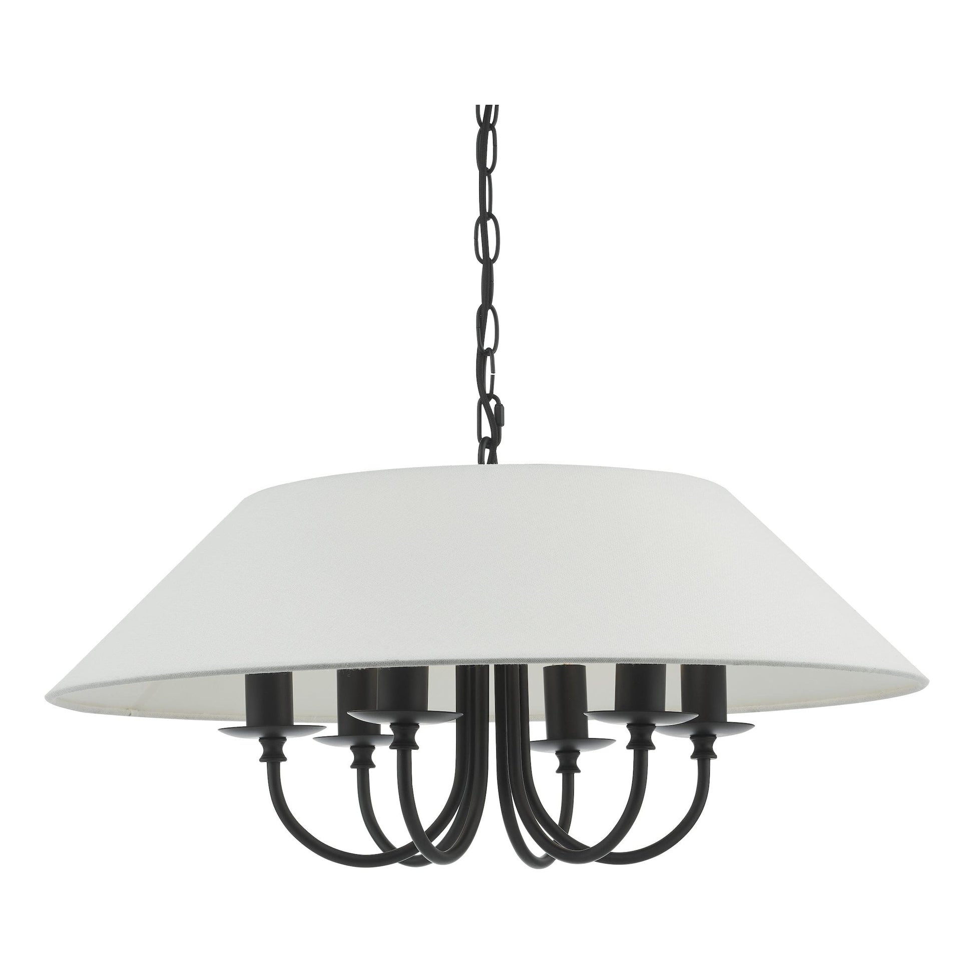dar lighting Sivan 6 Light Pendant Matt Black With Shade SIV0622