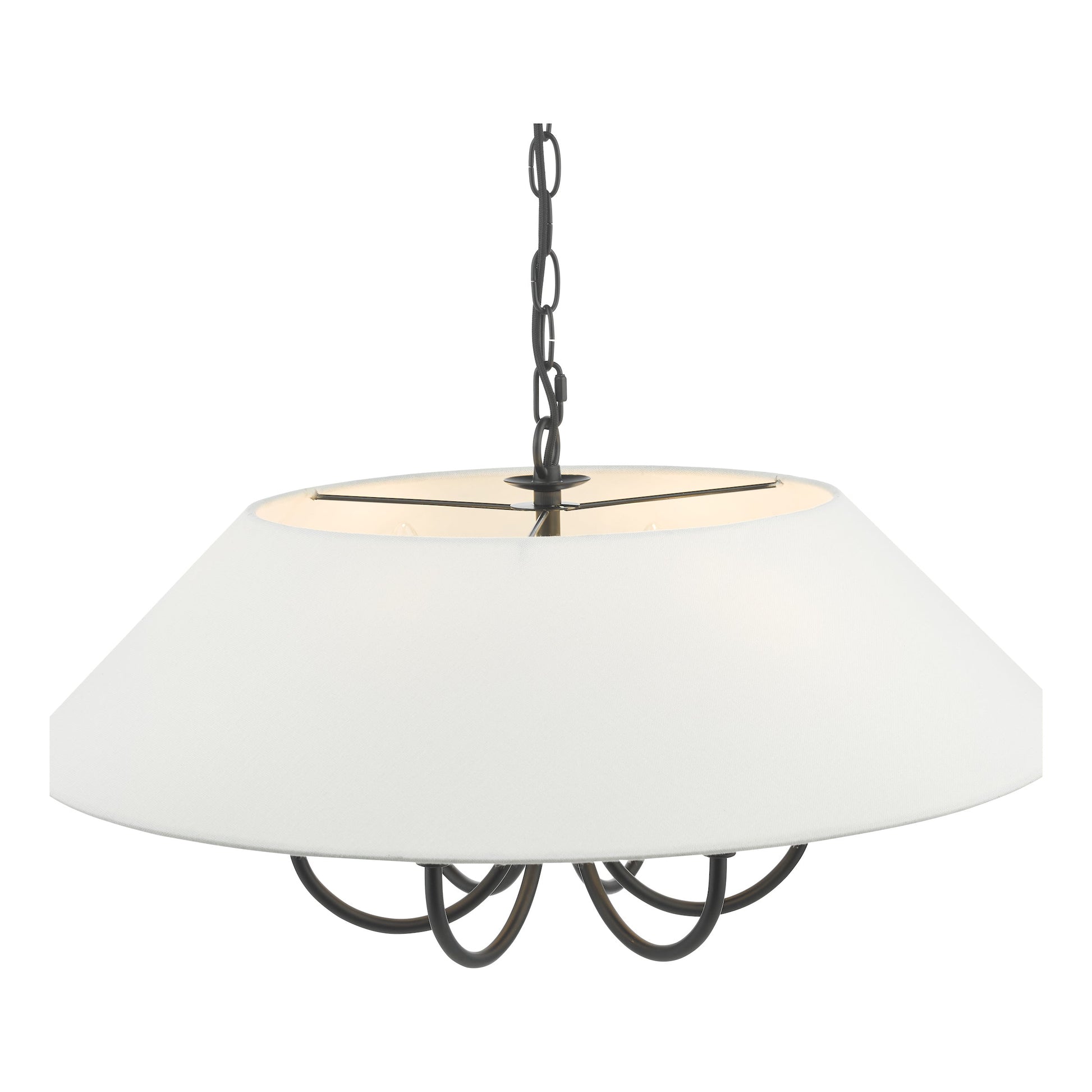 dar lighting Sivan 6 Light Pendant Matt Black With Shade SIV0622