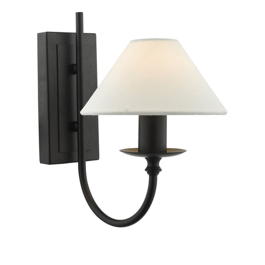 dar lighting Sivan Wall Light Matt Black With Shade SIV0722