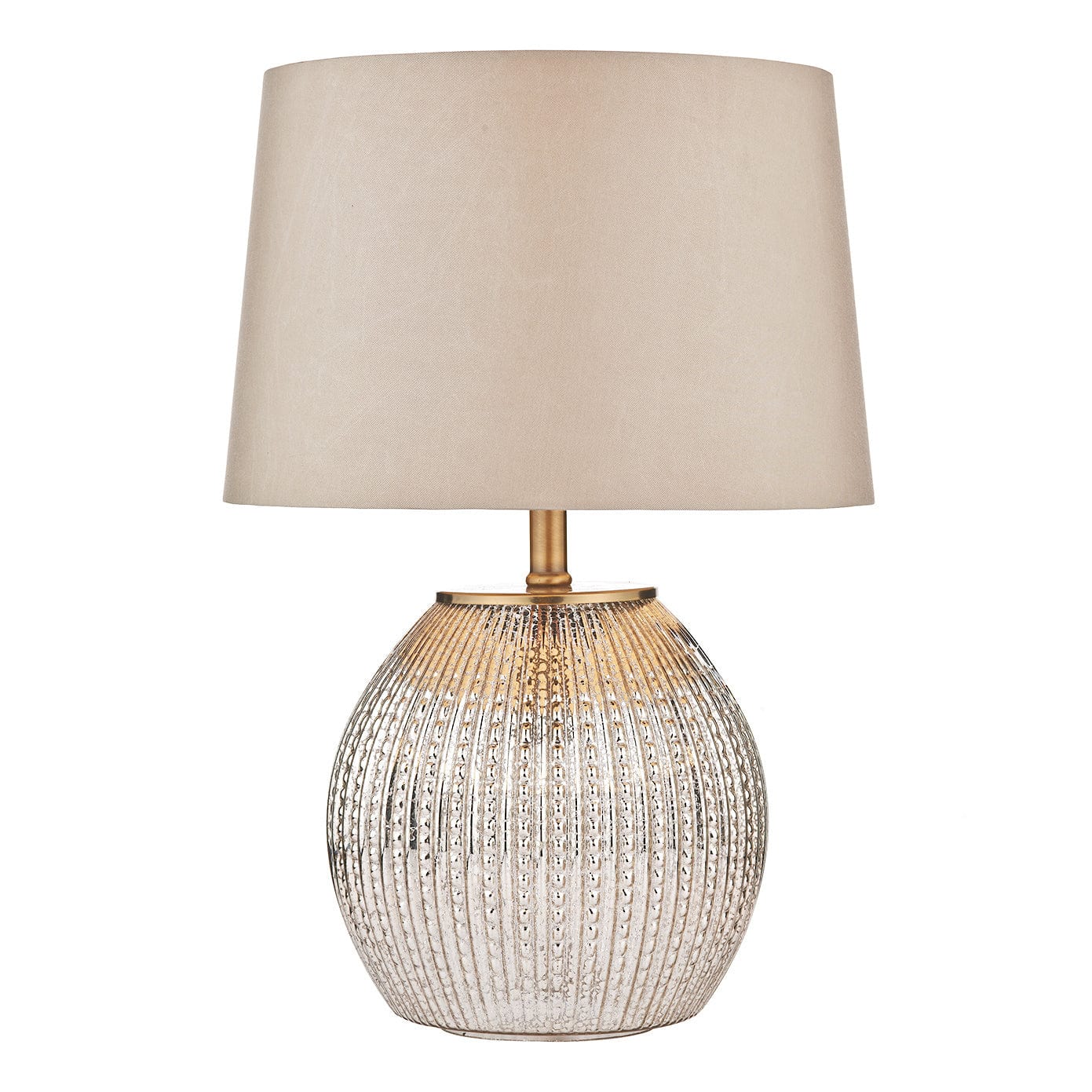 dar lighting Sonia Dual Light Table Lamp Antique Brass & Silver Glass With Shade SON4232