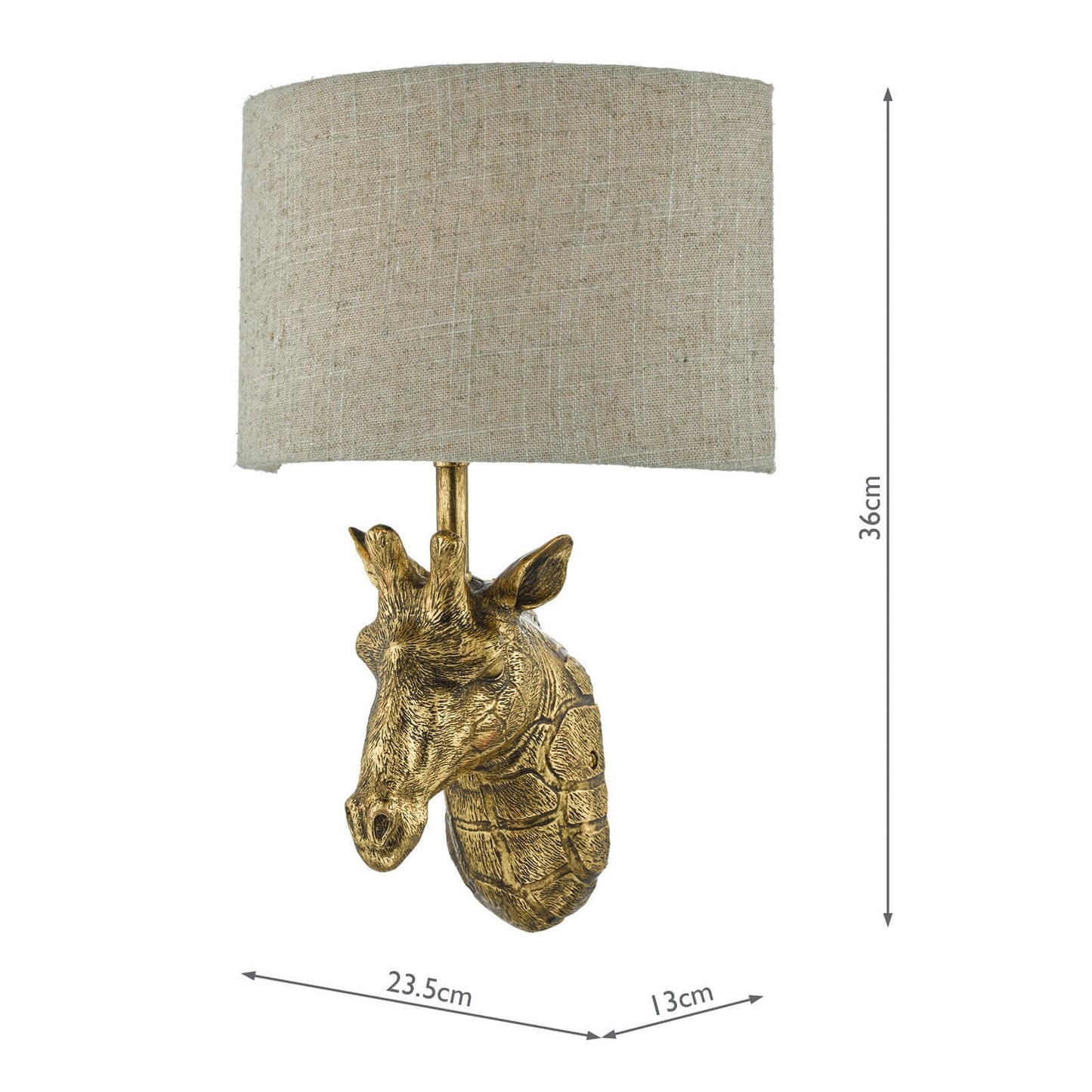 dar lighting Sophie Giraffe Wall Light Gold With Shade SOP0735