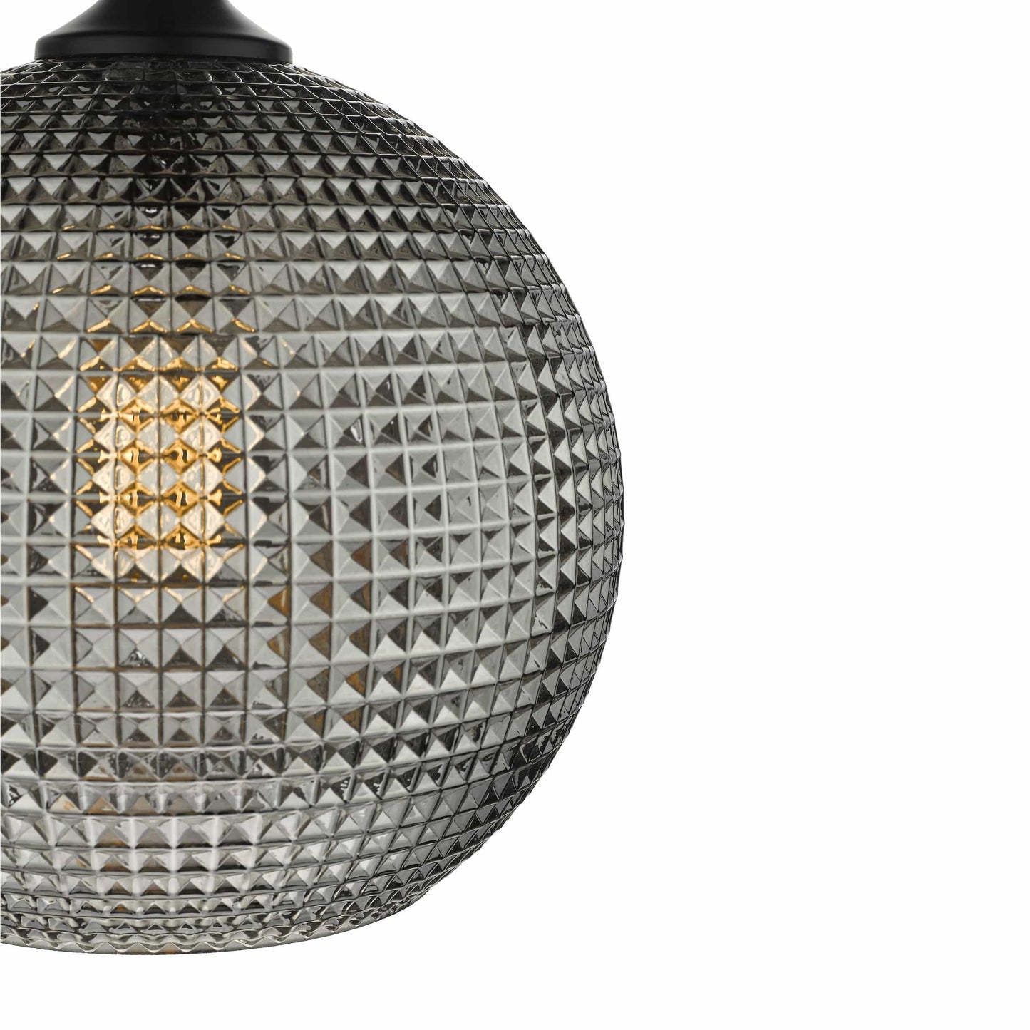 dar lighting Soren 1 Light Pendant Black And Smoked Textured Glass SOR0110