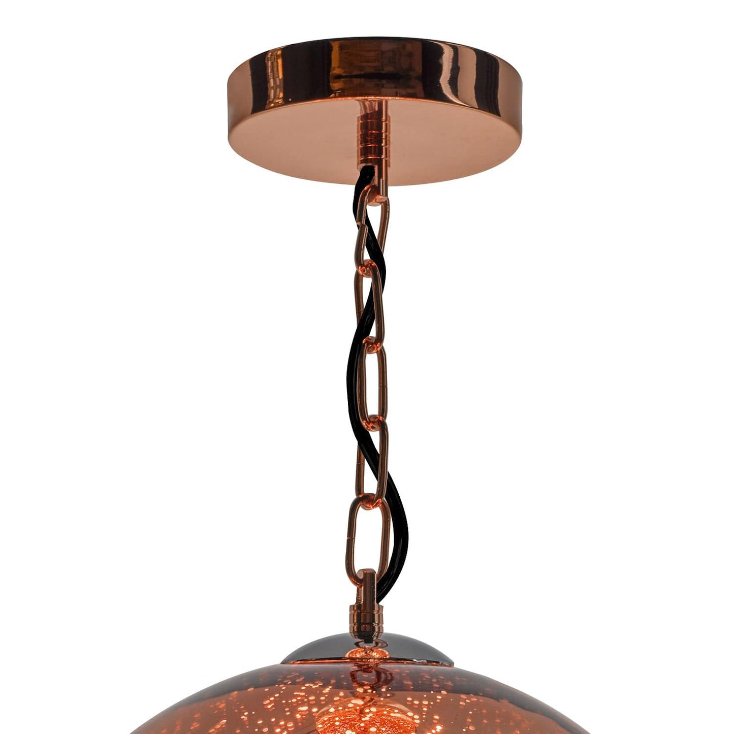 dar lighting Speckle 1 Light Electro Plated Pendant Copper Finish SPE0164