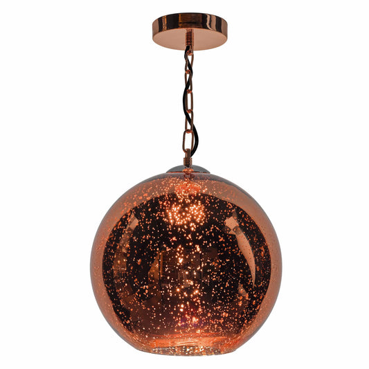 dar lighting Speckle 1 Light Electro Plated Pendant Copper Finish SPE0164