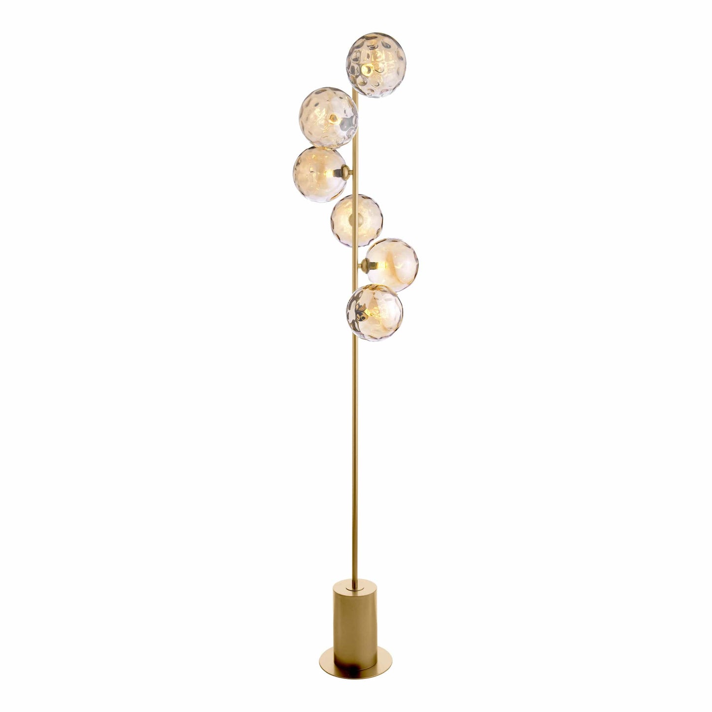 dar lighting Spiral 6 Light Floor Lamp Matt Gold & Champagne Dimpled Glass SPI4935-11