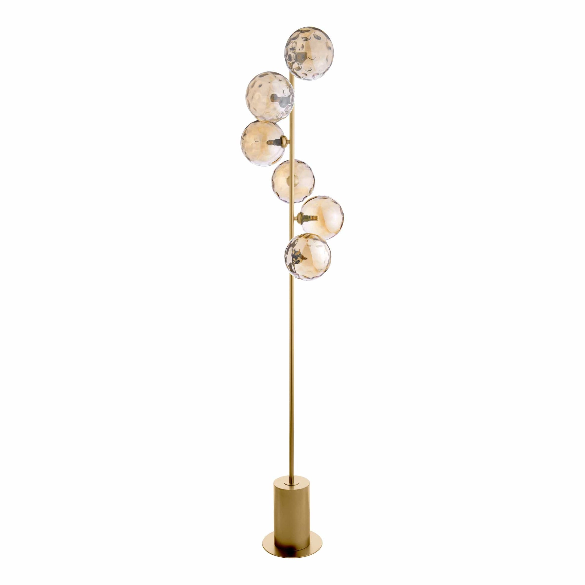 dar lighting Spiral 6 Light Floor Lamp Matt Gold & Champagne Dimpled Glass SPI4935-11