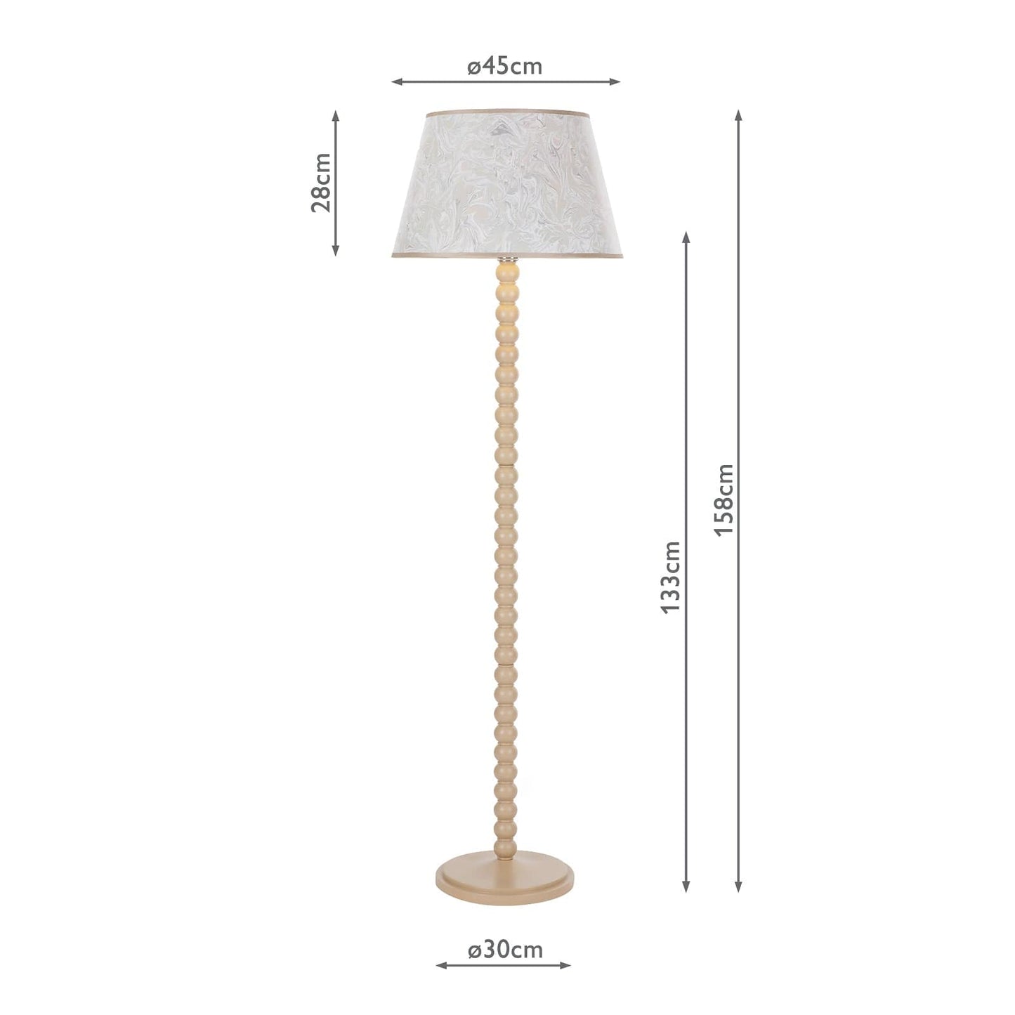 dar lighting Spool Floor Lamp Gloss Taupe Base Only SPO4929