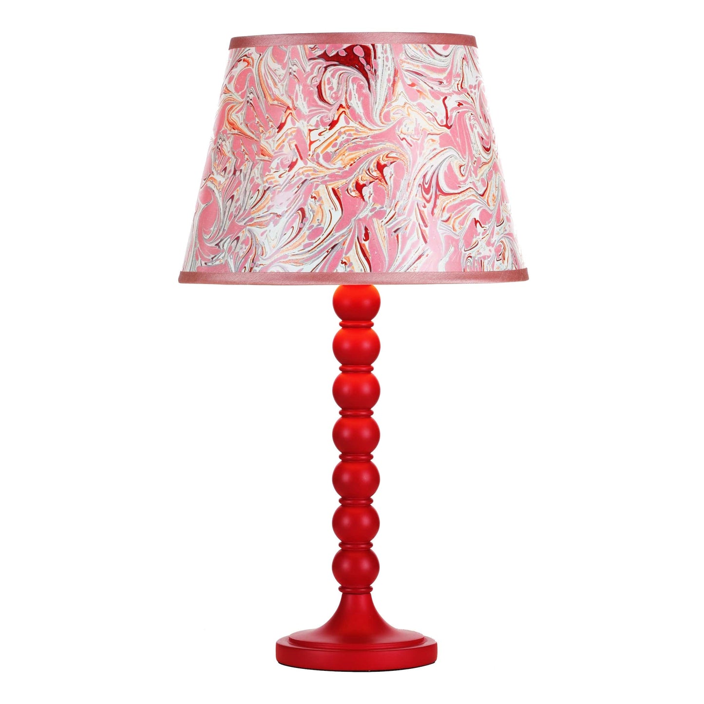 dar lighting Spool Table Lamp Gloss Red Base Only SPO4225