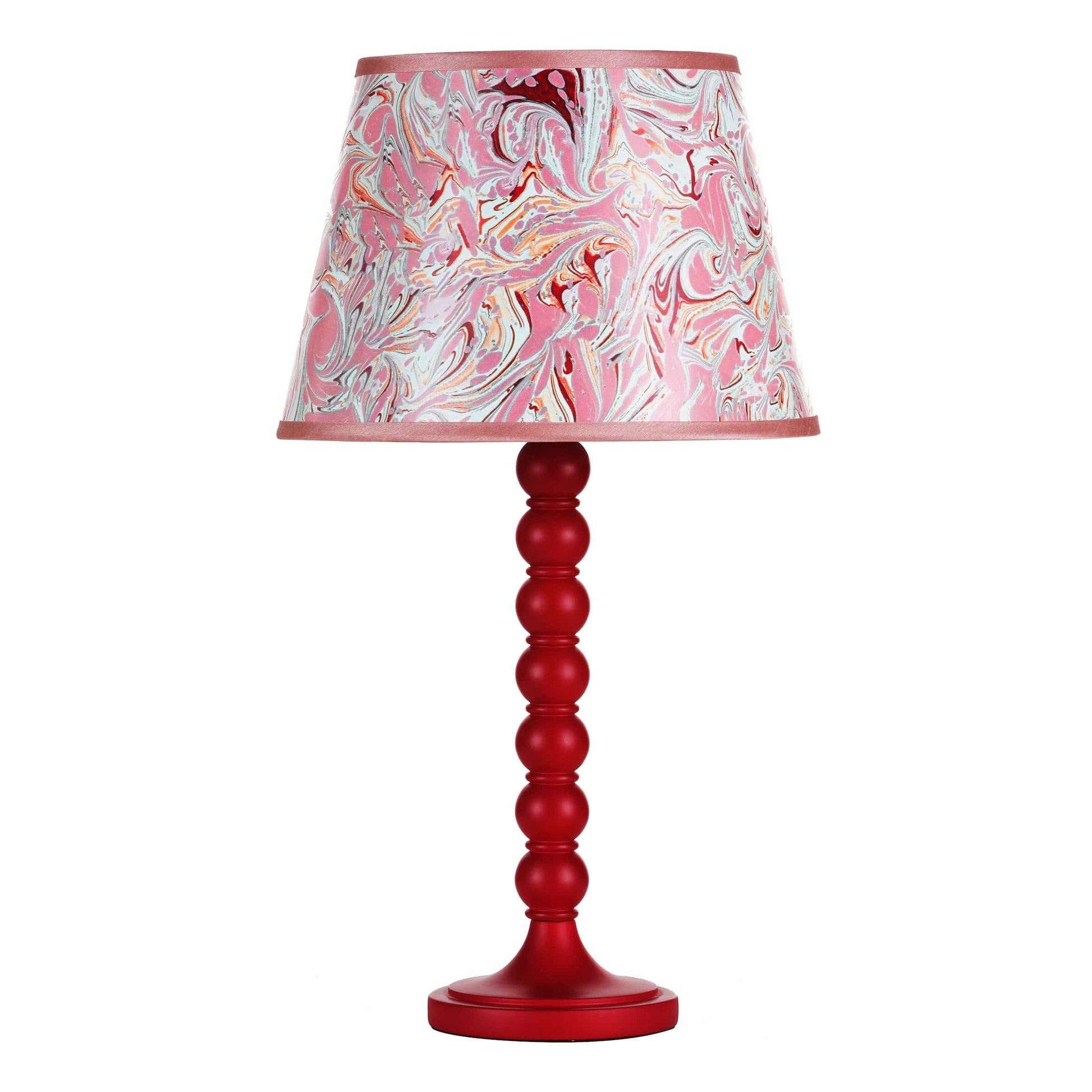 dar lighting Spool Table Lamp Gloss Red Base Only SPO4225