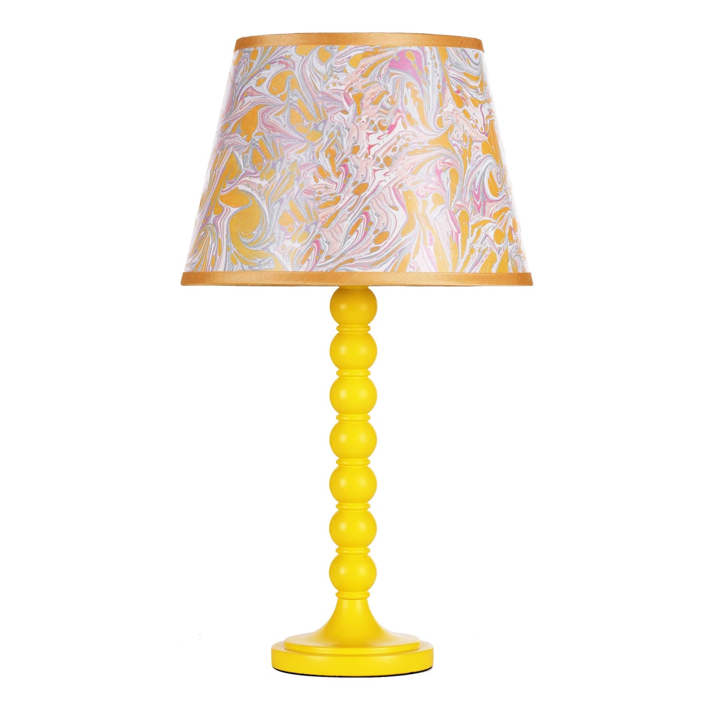 dar lighting Spool Table Lamp Gloss Yellow Base Only SPO4226