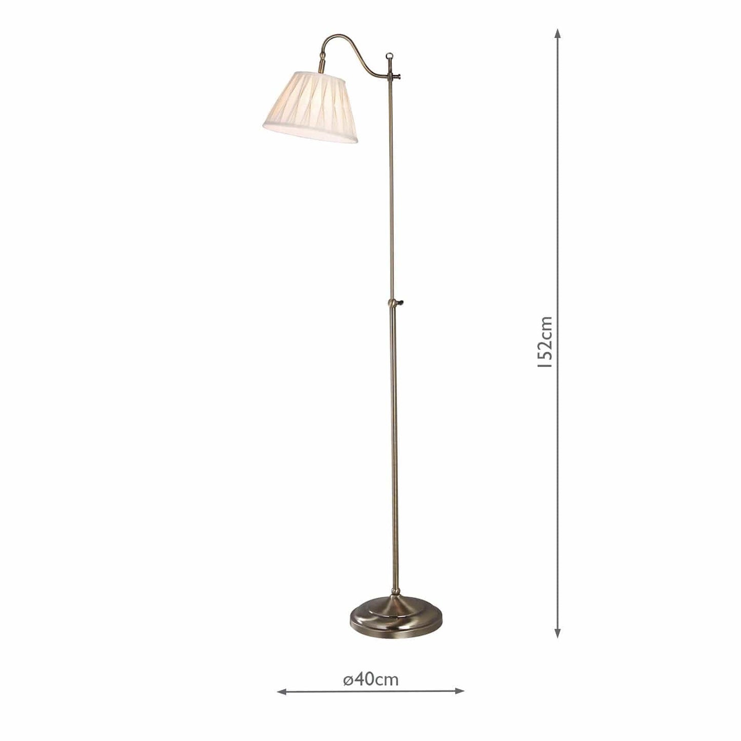 dar lighting Suffolk Rise & Fall Floor Lamp Antique Brass With Shade SUF4975-X