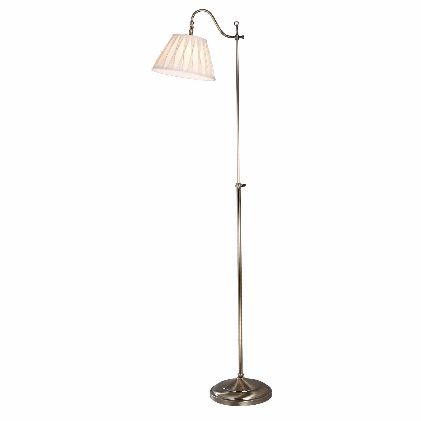 dar lighting Suffolk Rise & Fall Floor Lamp Antique Brass With Shade SUF4975-X