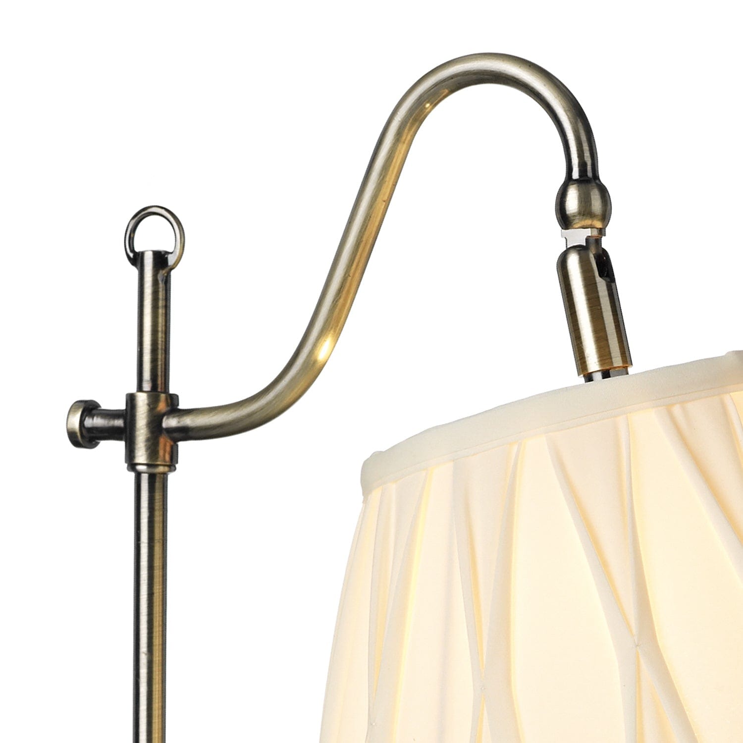 dar lighting Suffolk Rise & Fall Table Lamp Antique Brass With Shade SUF4075-X