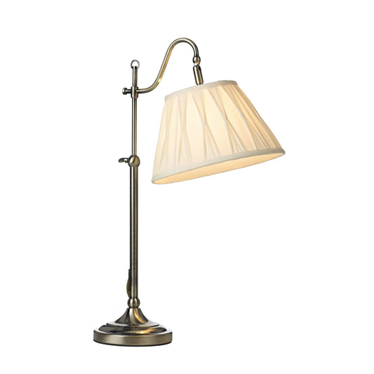 dar lighting Suffolk Rise & Fall Table Lamp Antique Brass With Shade SUF4075-X