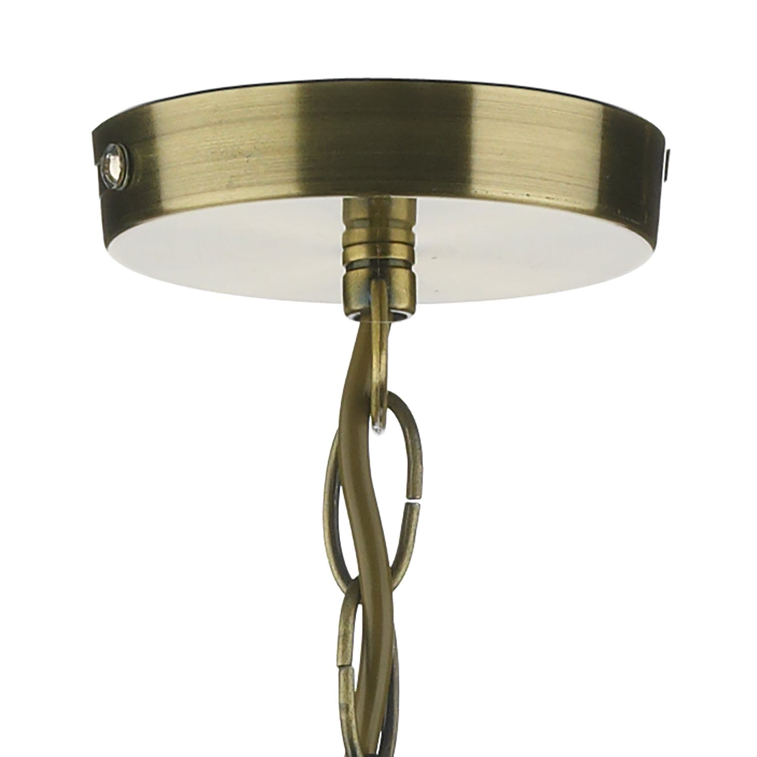 dar lighting Suri 1 Light Pendant Antique Brass Faceted Glass SUR0108