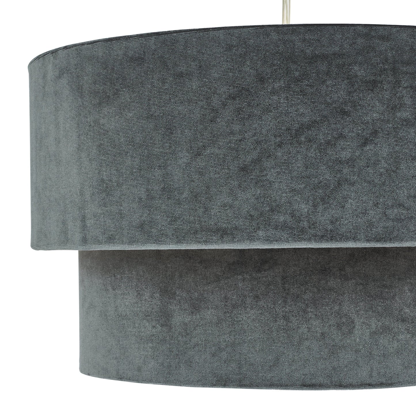 dar lighting Suvan Easy Fit Tired Velvet Shade Dark Grey With Silver Lining SUV8661