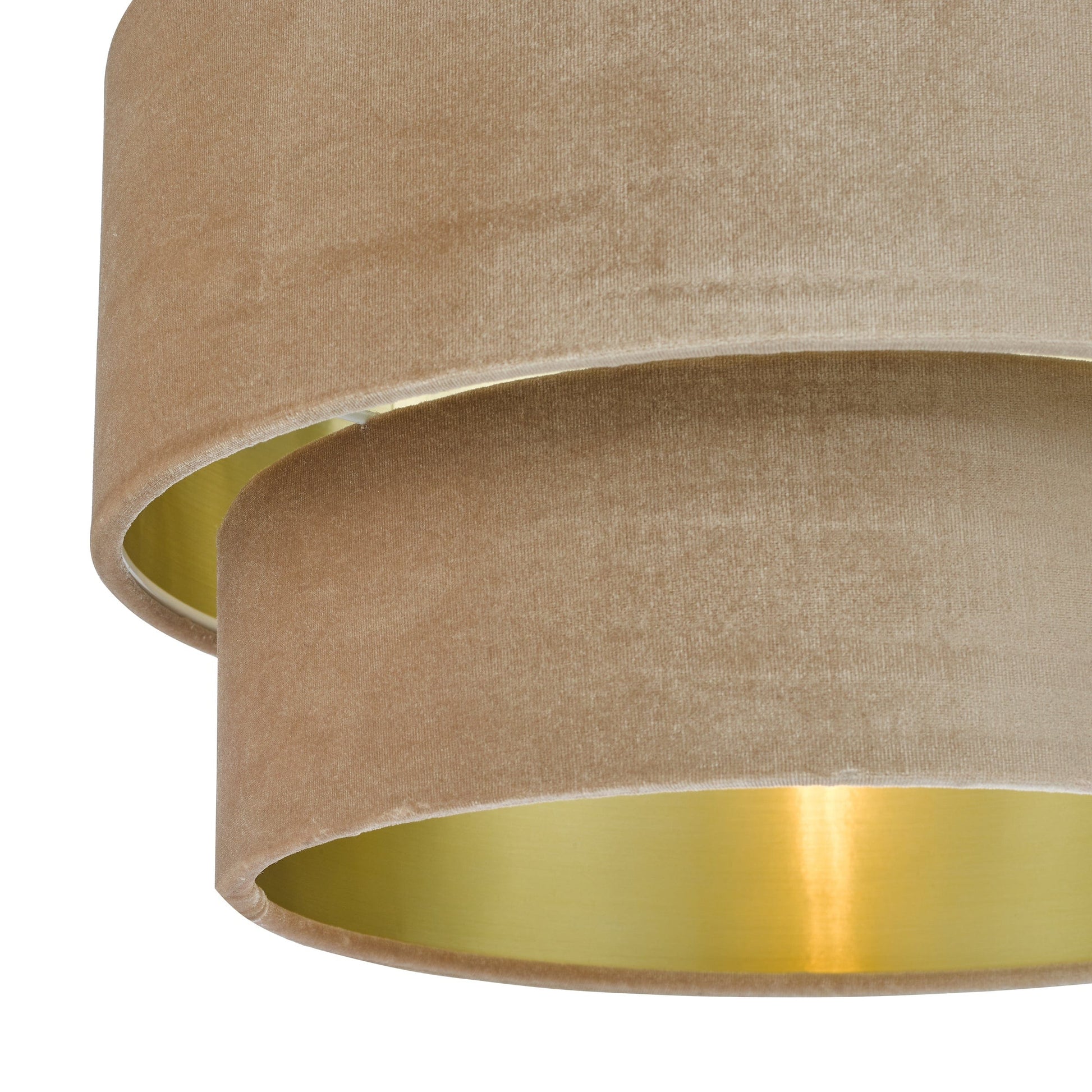 dar lighting Suvan Easy Fit Tired Velvet Shade Taupe With Gold Lining SUV8601