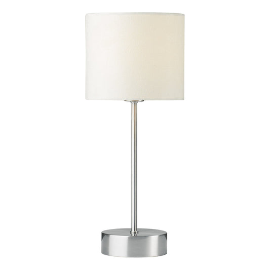 dar lighting Suzie Touch Table Lamp Satin Chrome With Shade (Multipack) SUZ4033